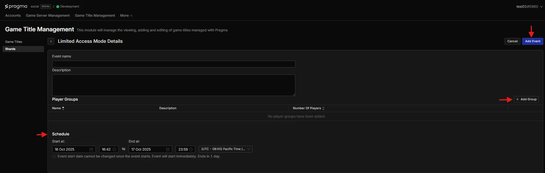 Limited Access Mode Schedule