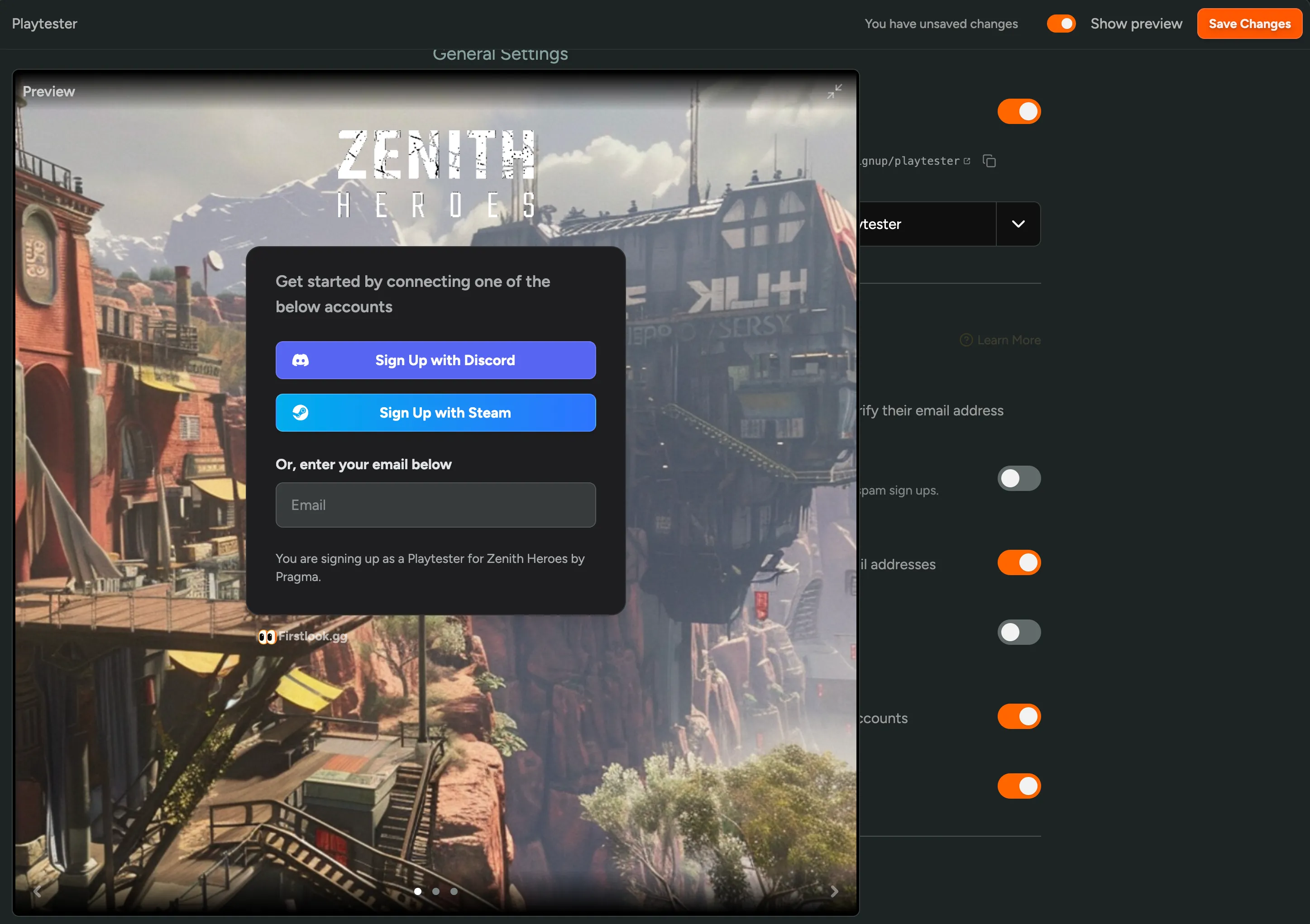 Live Flow Preview Screen