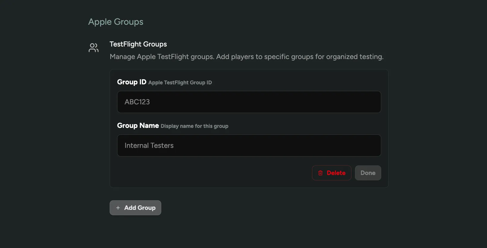 FirstLook TestFlight Groups