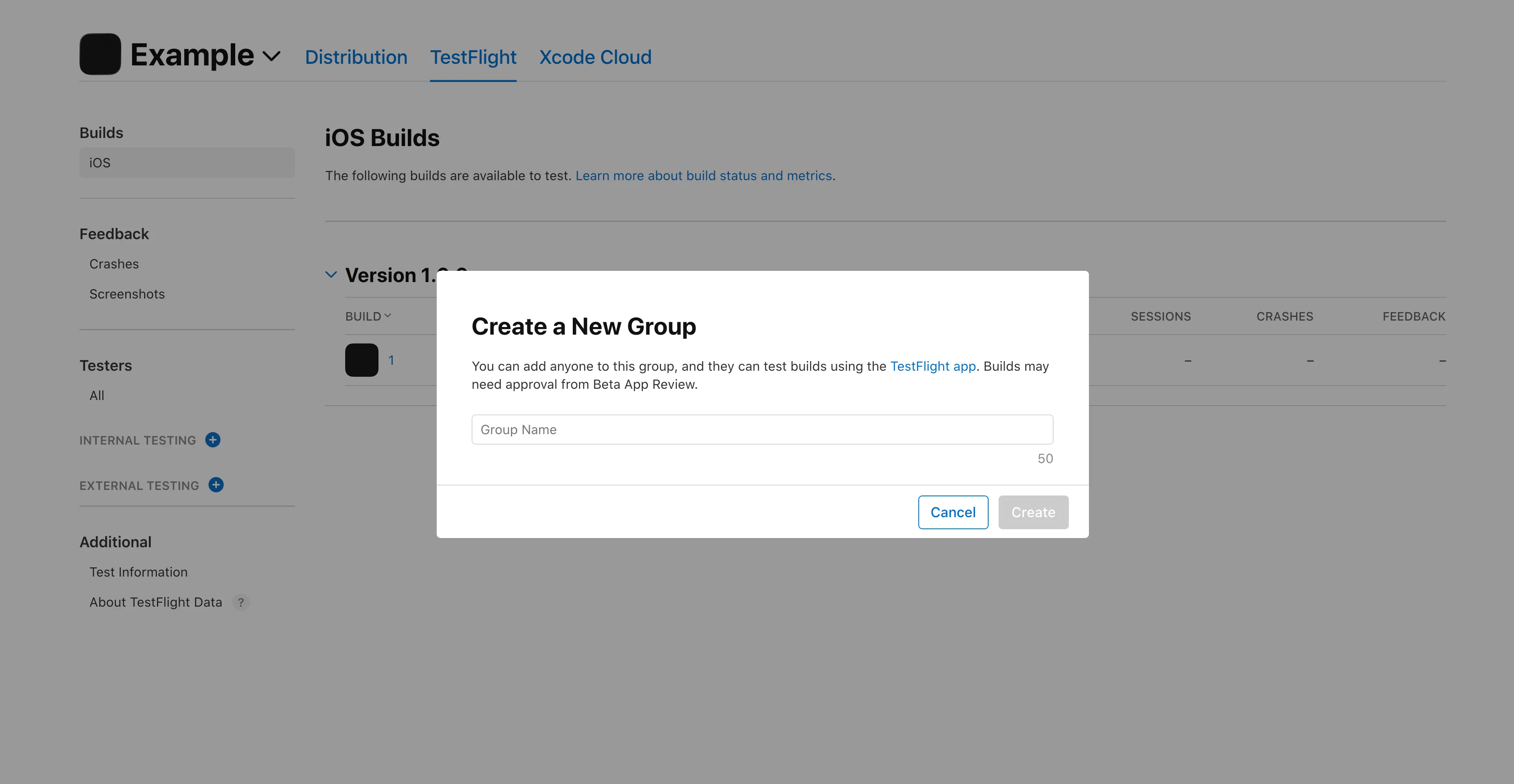 Create TestFlight Group