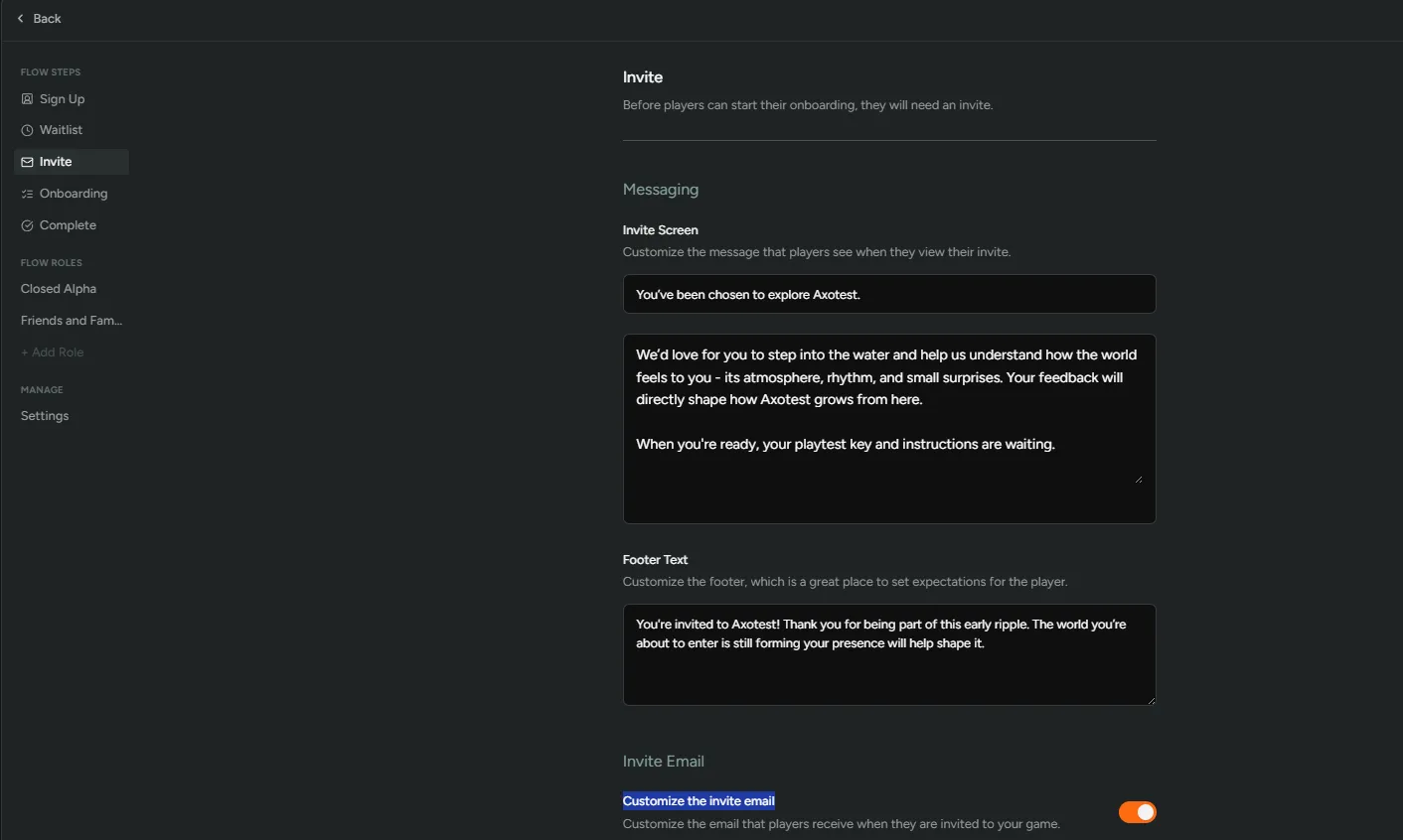 Invite Messaging