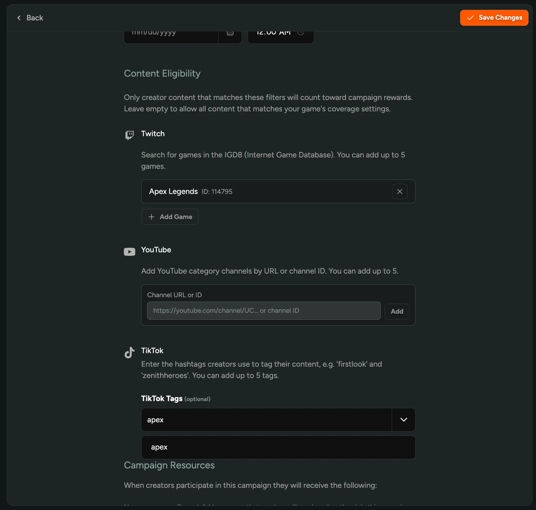 Campaign-Specific Content Filters