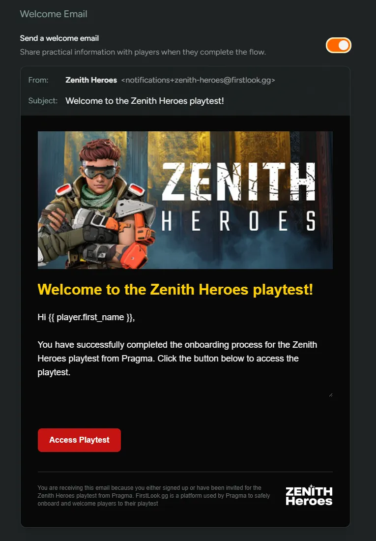 Welcome Email