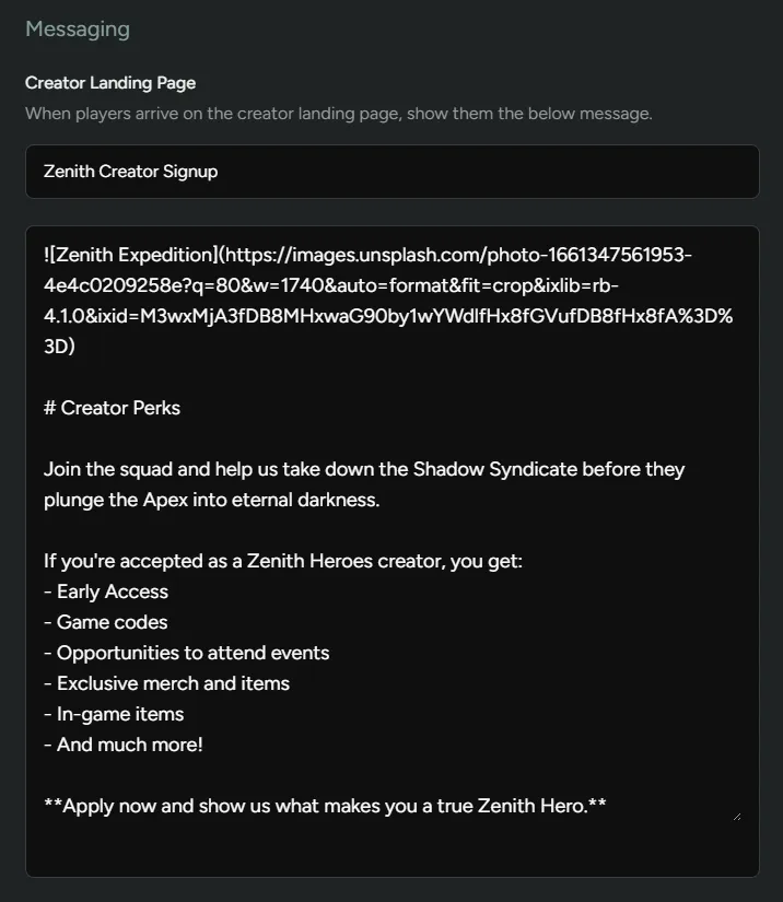 Landing Page
