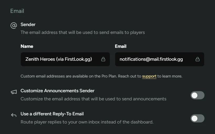 Email Settings