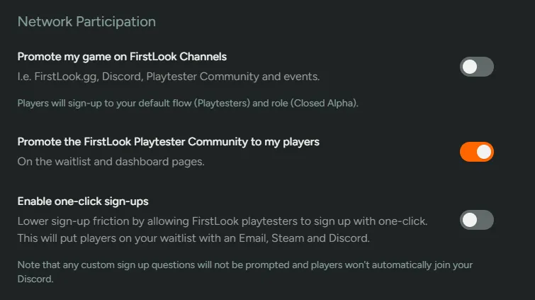 Network Participation