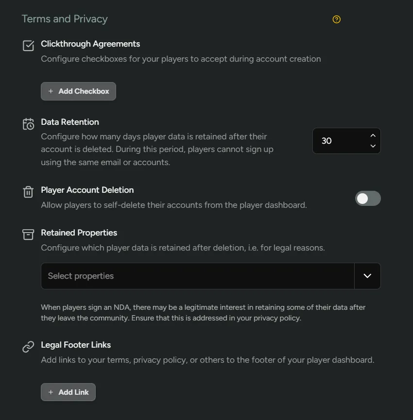 Terms and Privacy