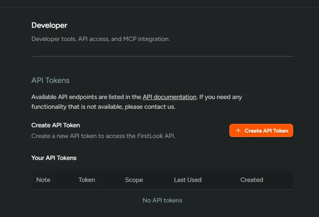Create API Tokens