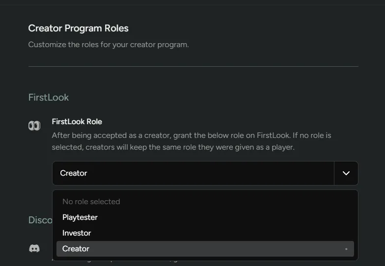 Assign Creators FirstLook Roles