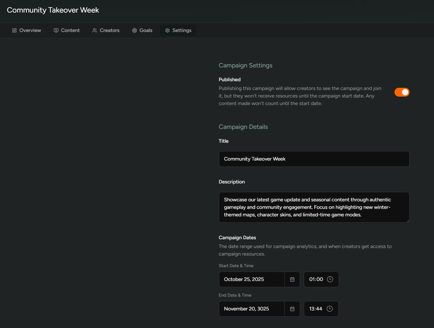 Creator Campaigns