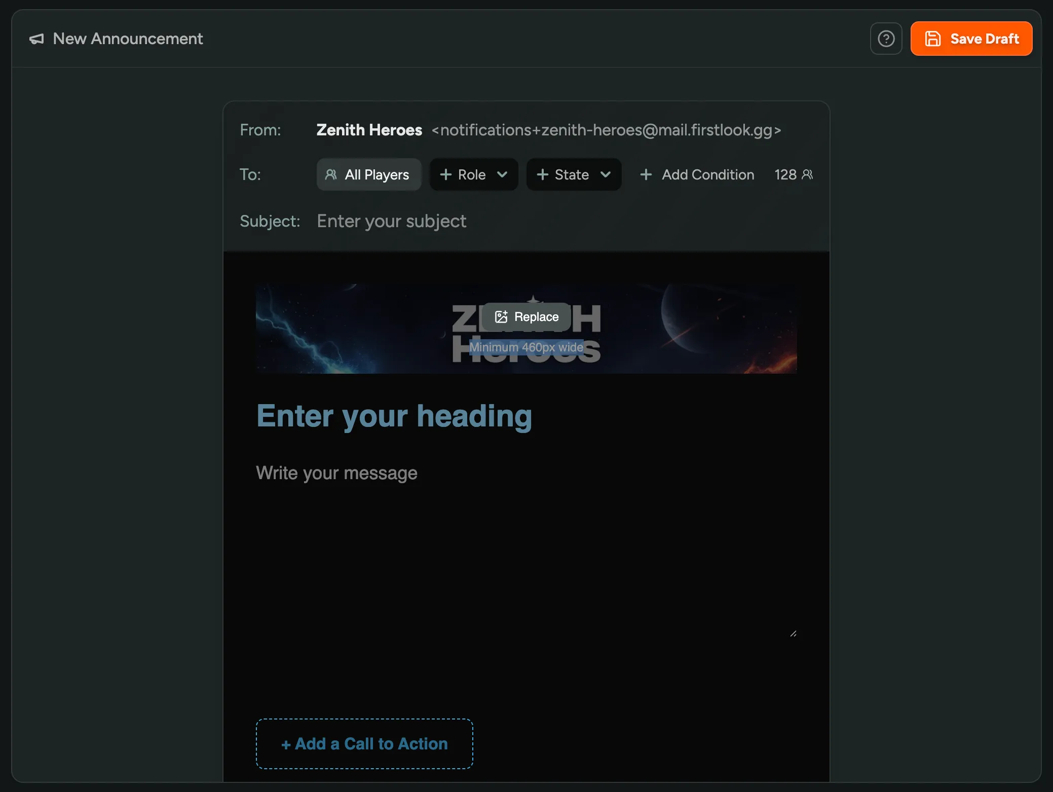 Custom Announcement Email Headers