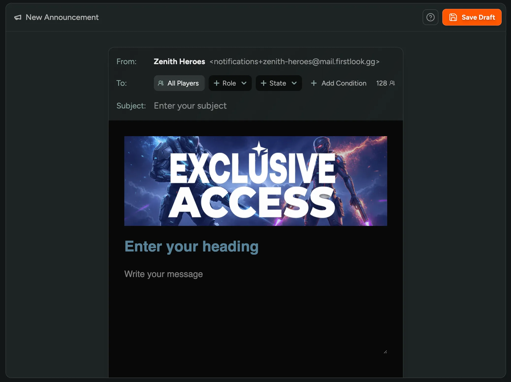 Custom Announcement Email Headers