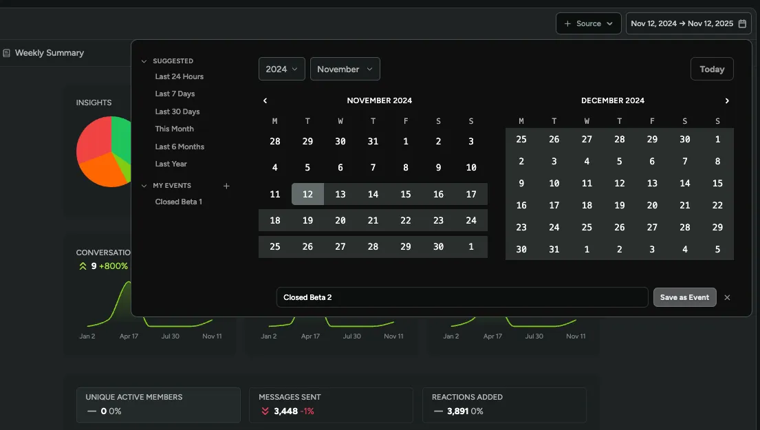 Custom Events in Date Filters