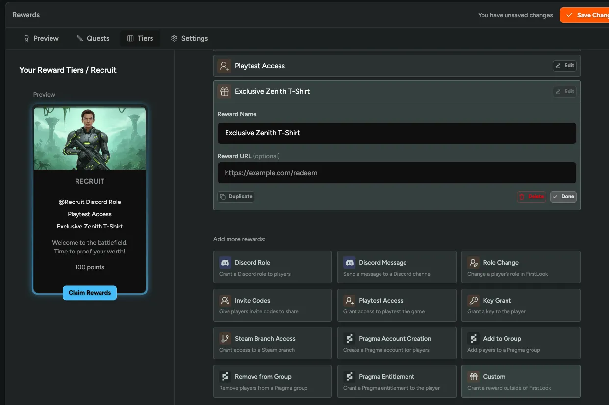 Custom Rewards
