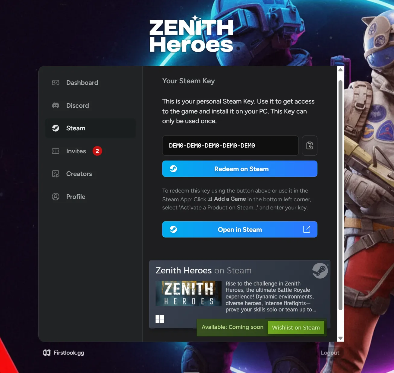 Player Dashboard Redesign