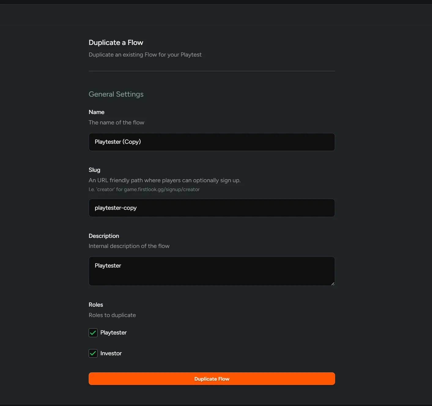 Duplicate Flows
