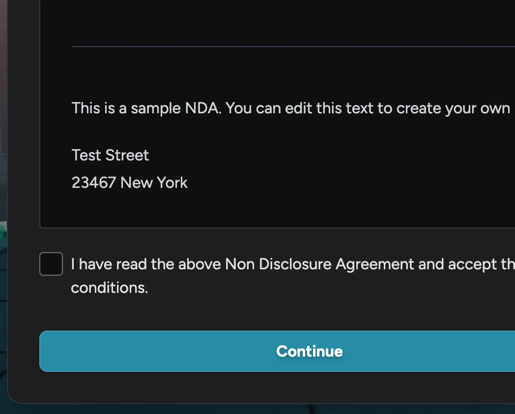 Dynamic NDA Fields