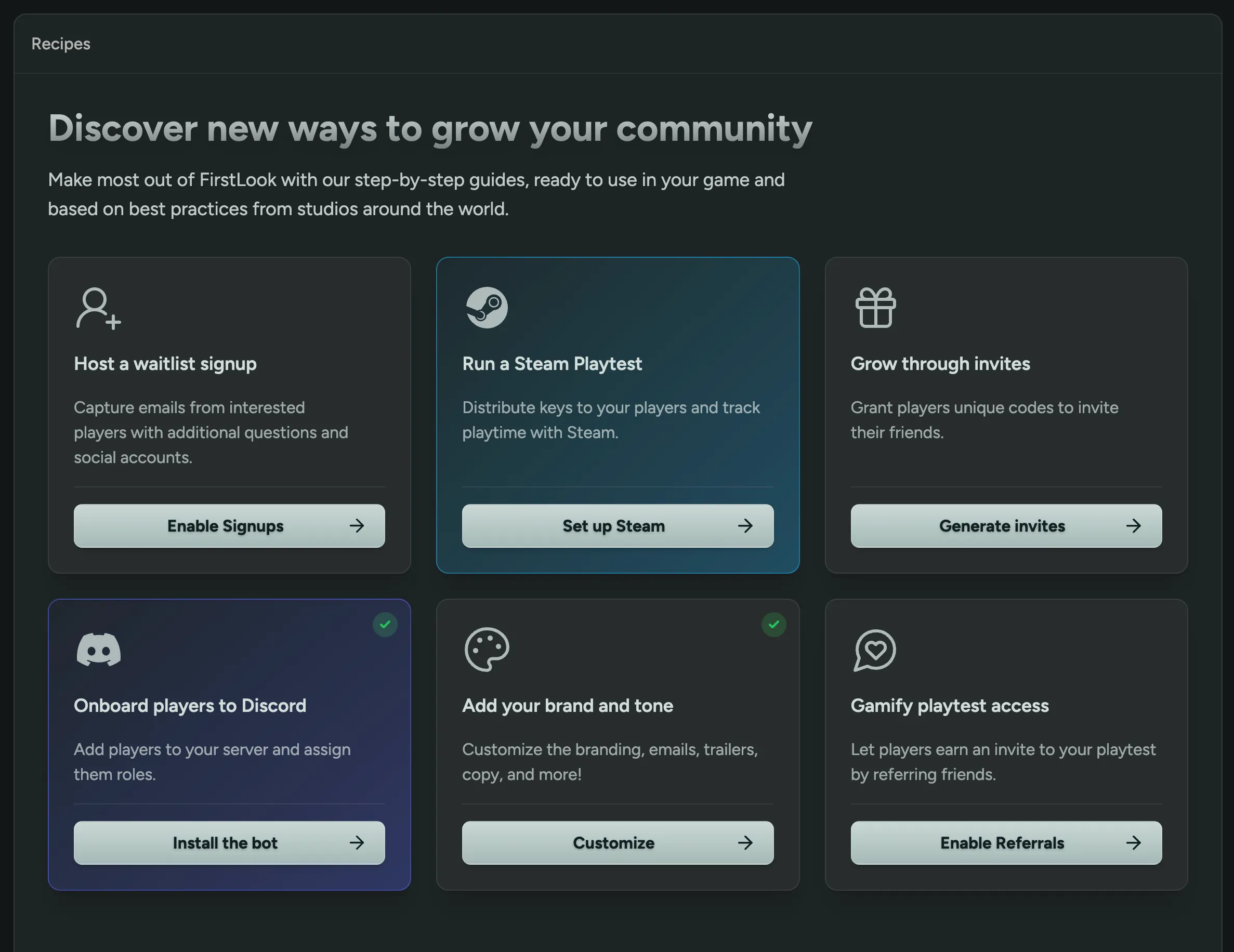 Getting Started Recipes