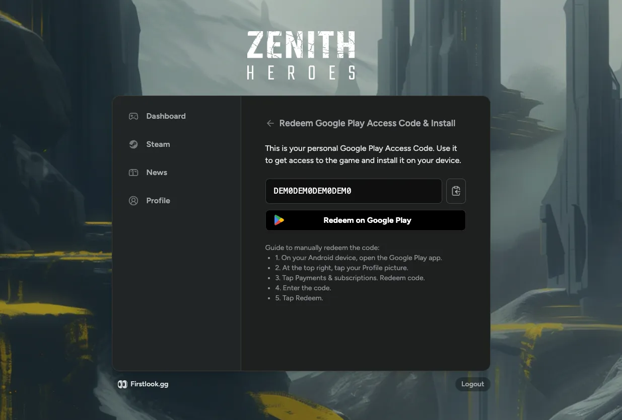 Google Play Access Codes