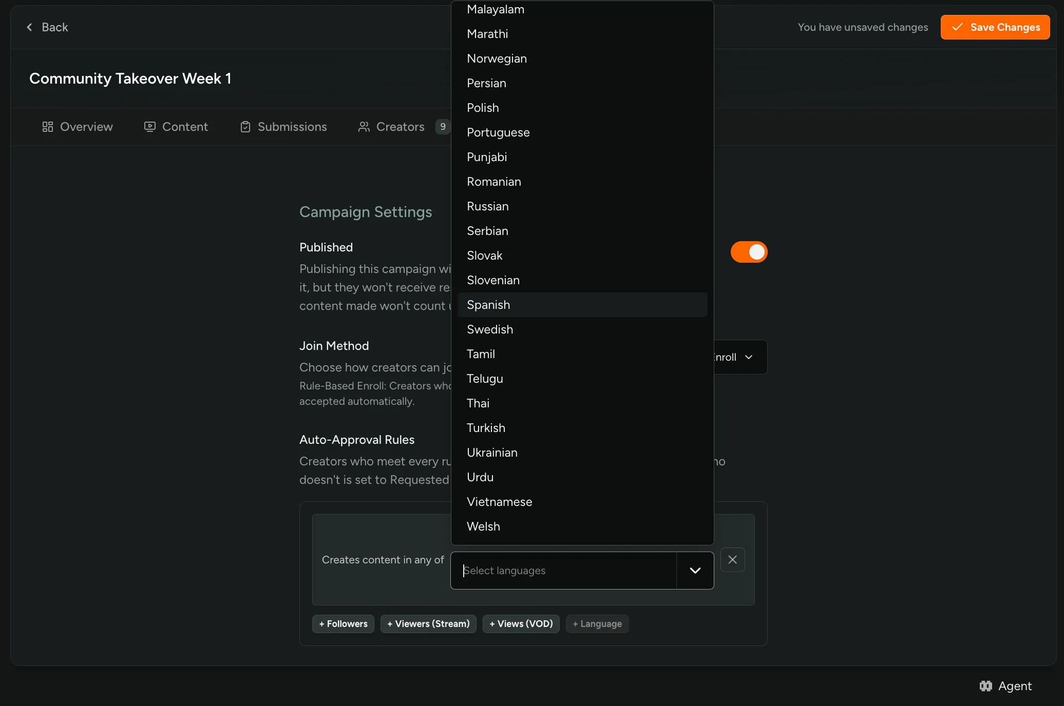 Adding a Language rule to Rule-Based Enroll