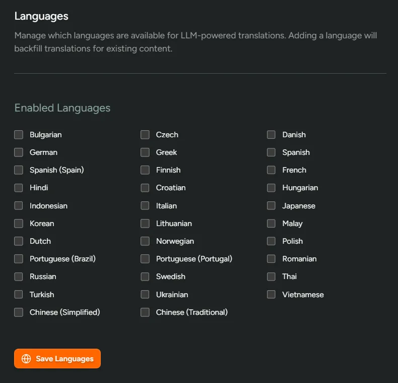 Localization languages