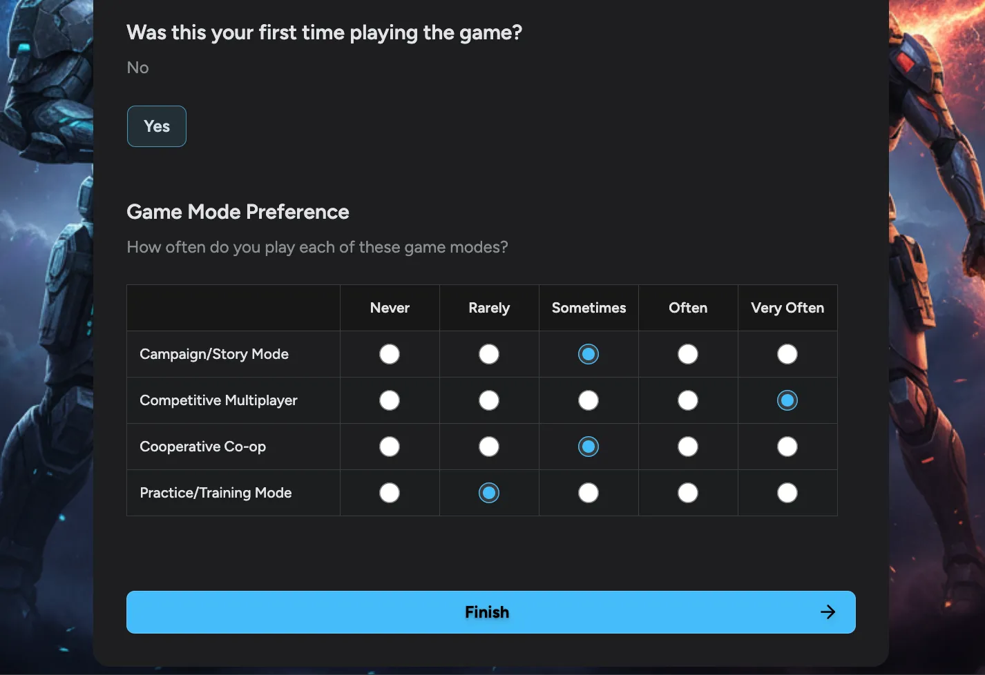 Matrix Question Type