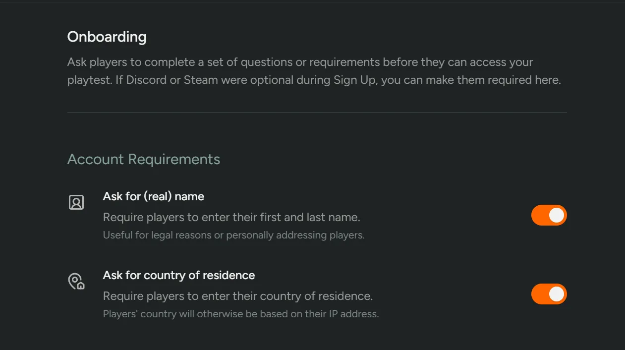 Optional Name and Country