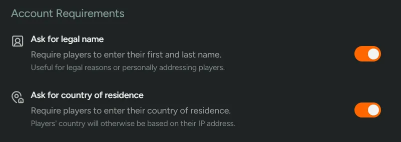 Account Requirements