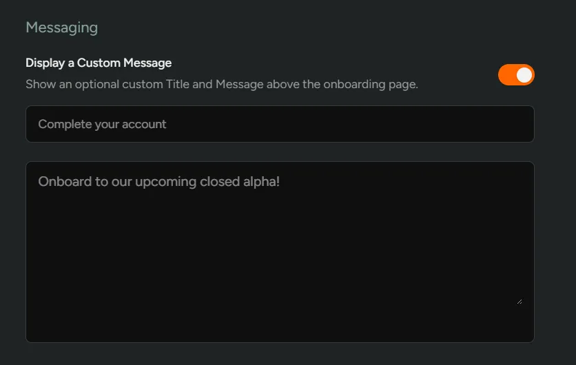 Custom Messaging