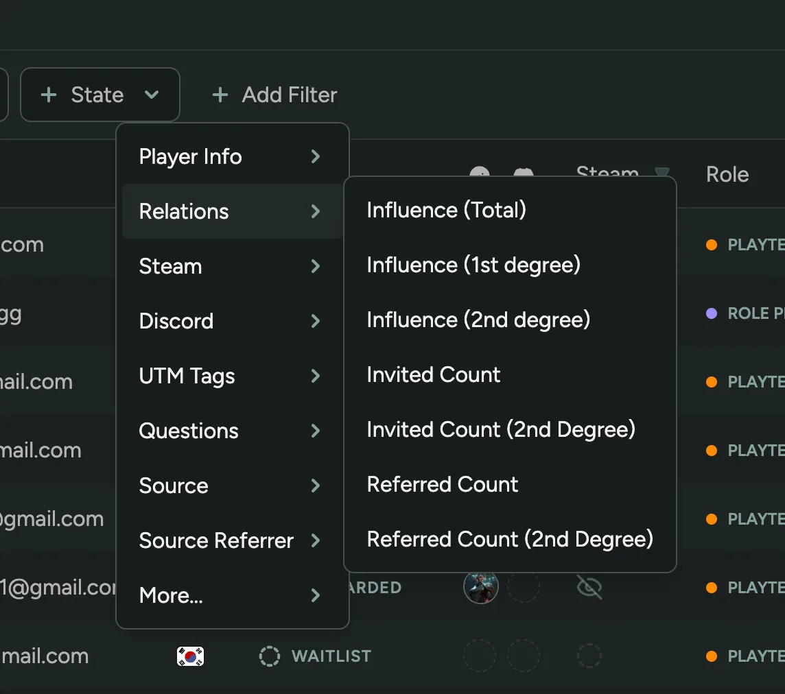 Filter Options