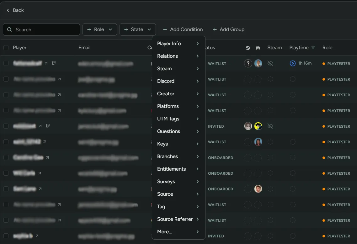 Player Filter