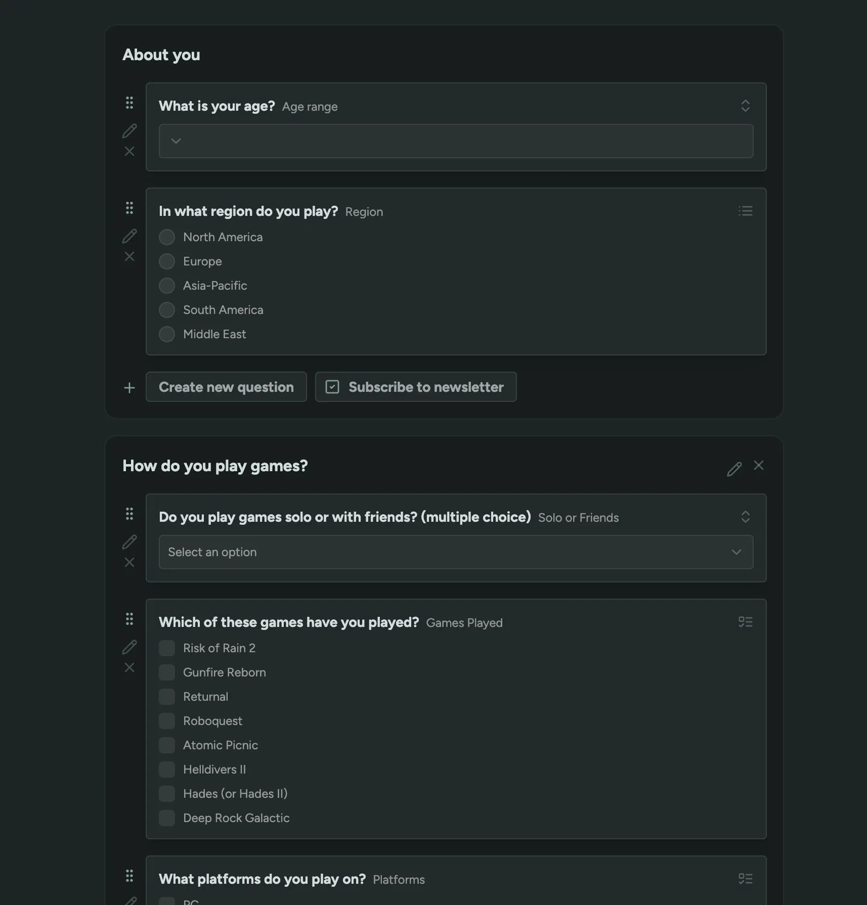 Multi-Stage Question Builder