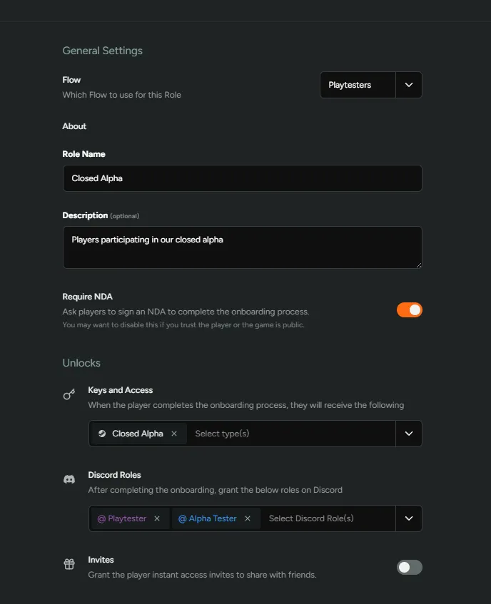 Closed Alpha Role Configuration