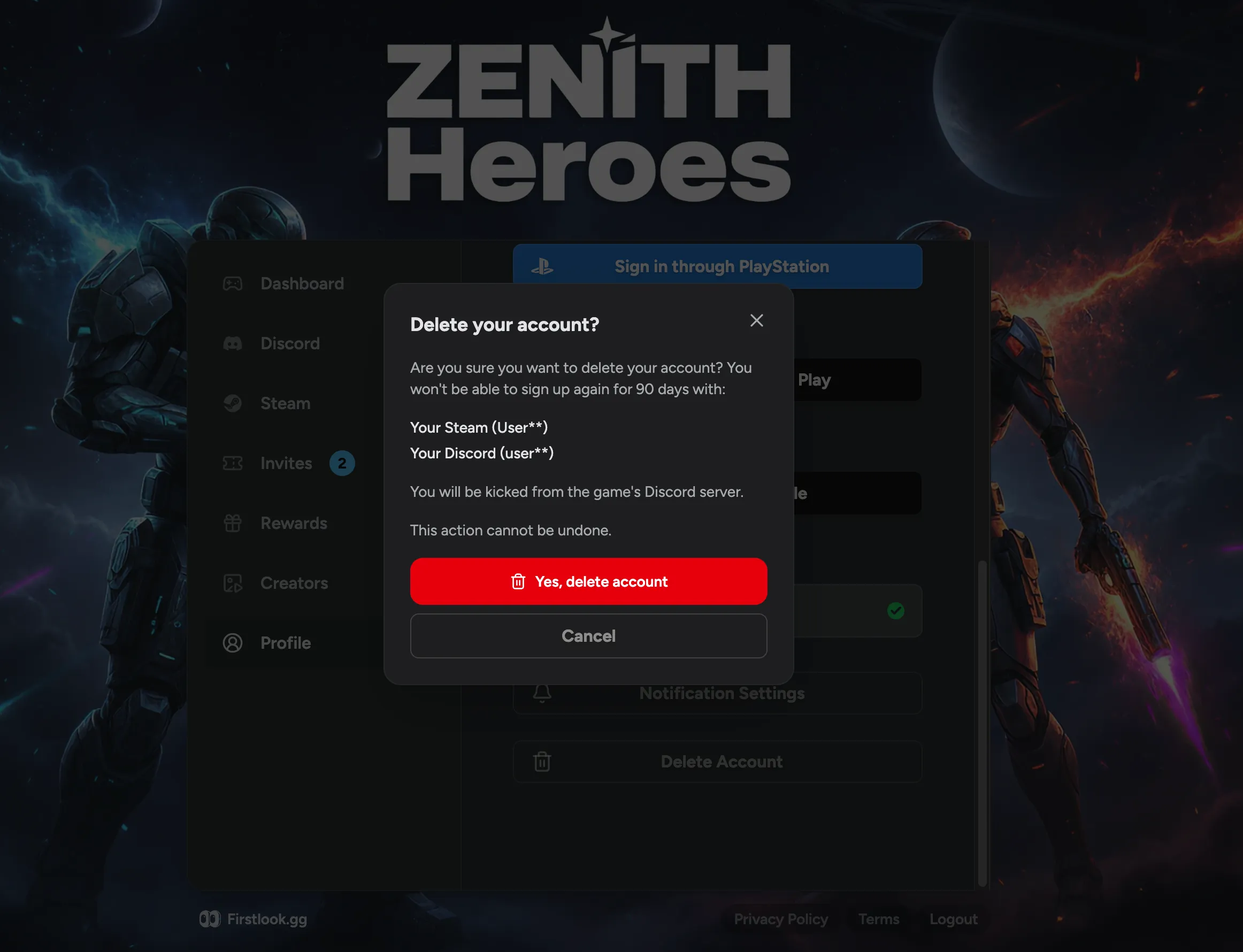 Self Player Deletion