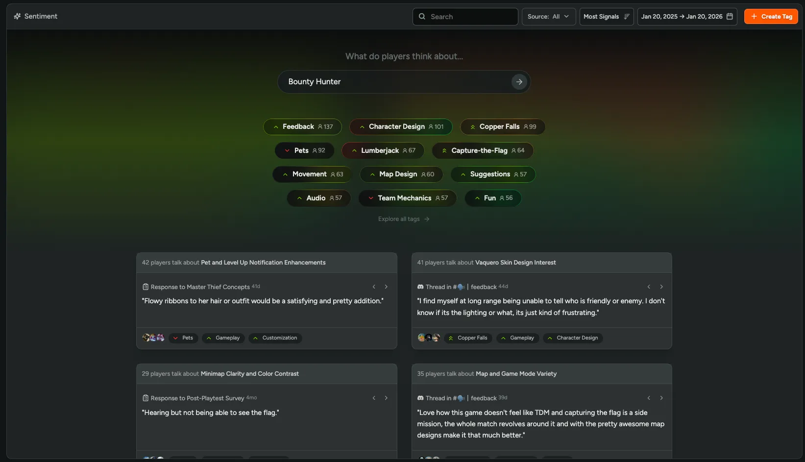 New Sentiment Experience