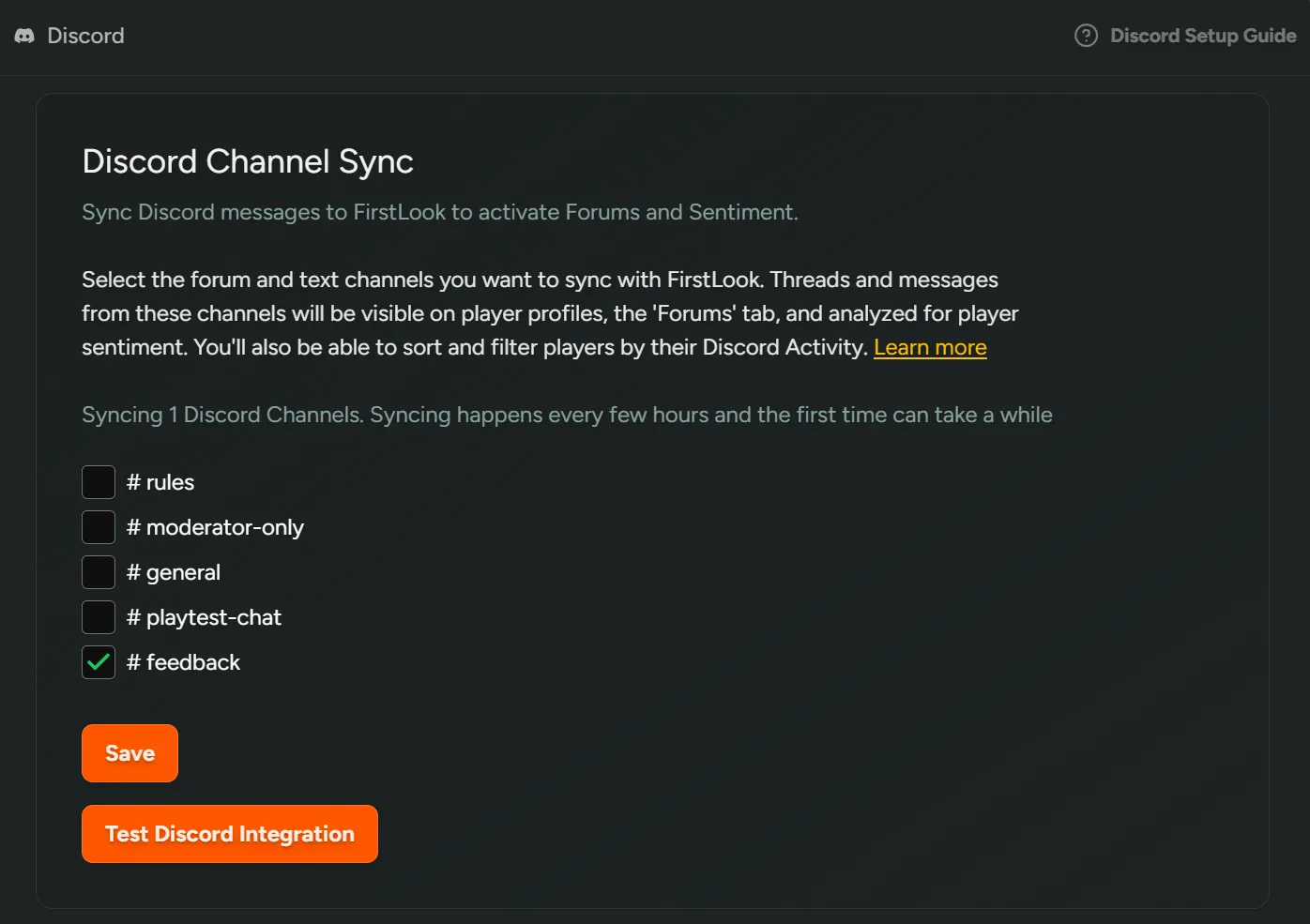 Sentiment Configuration