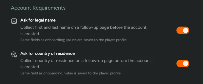 Account Requirements