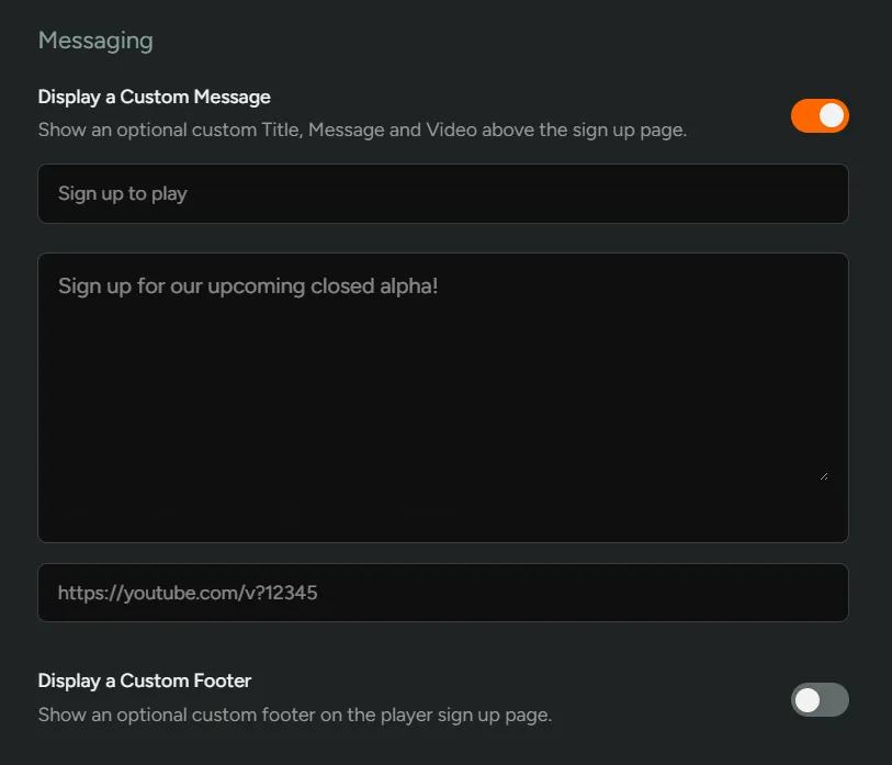 Custom Messaging