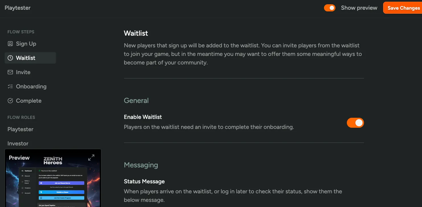 Skip Waitlist and Auto-Invite Players
