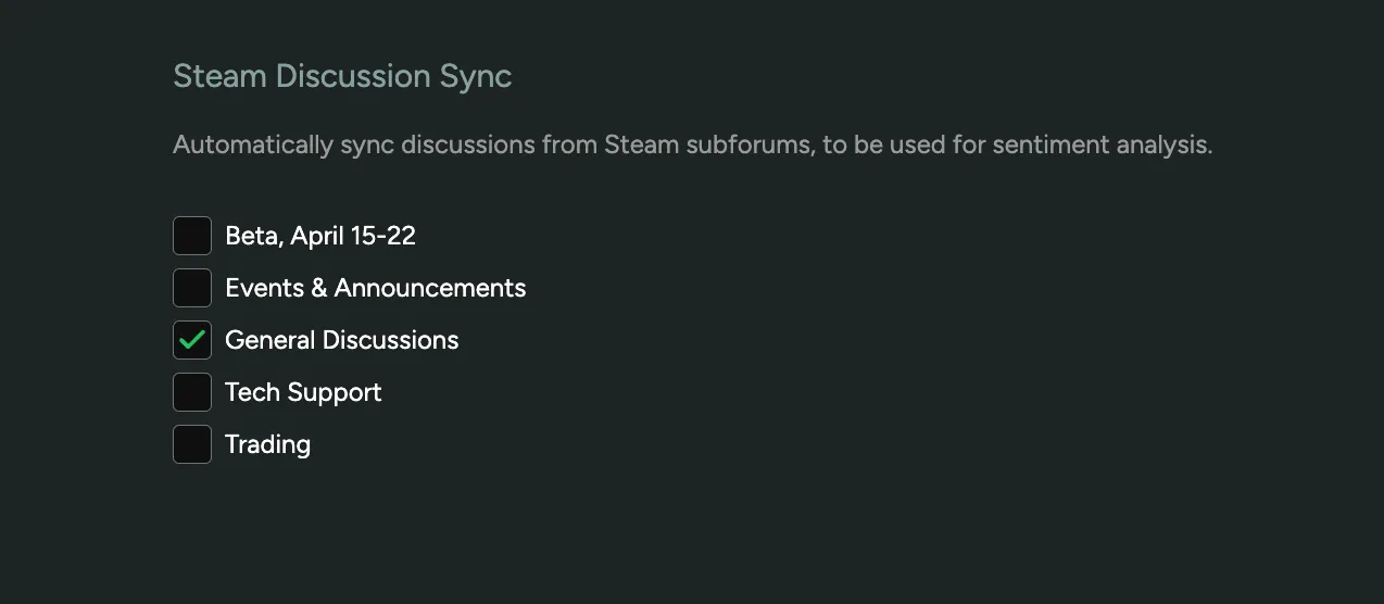 Sentiment on Steam Discussions