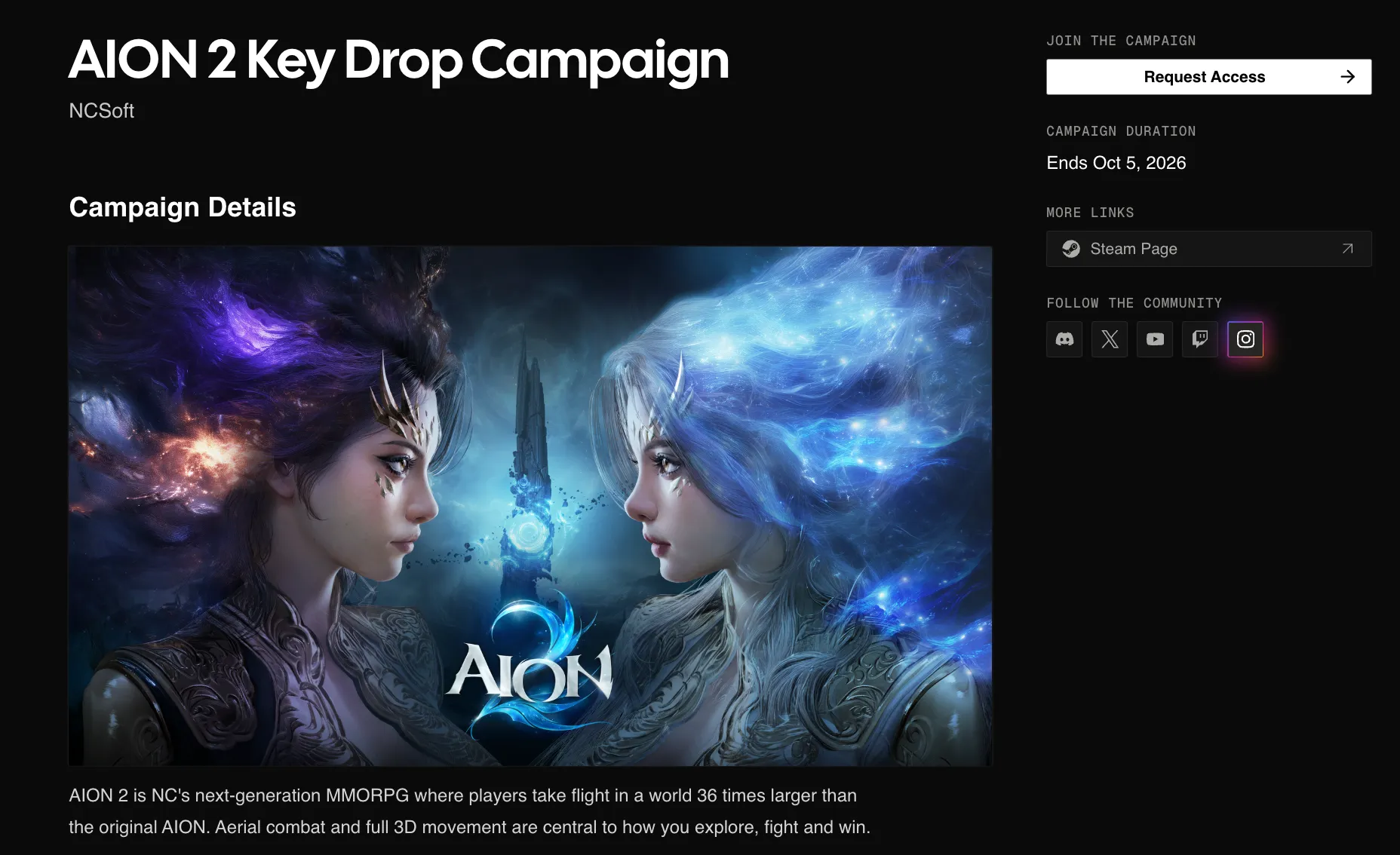 Showing studio social links on a campaign page