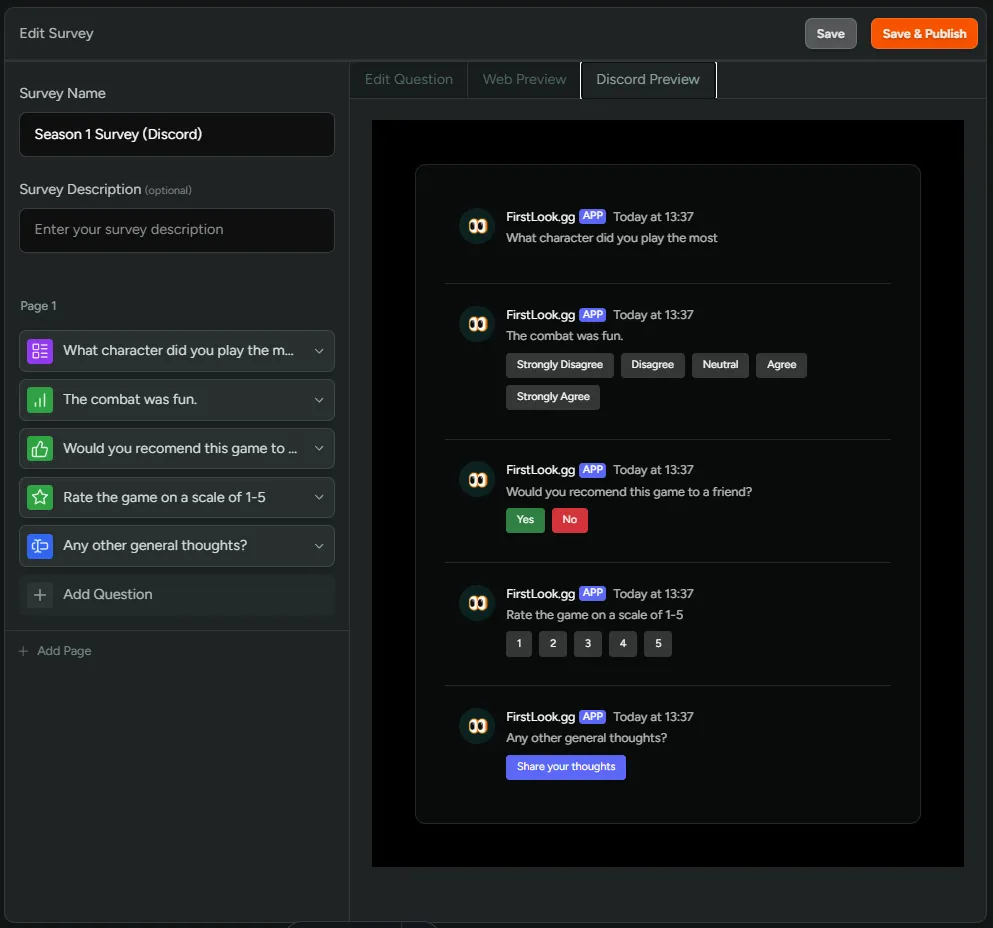 Survey Editor Discord