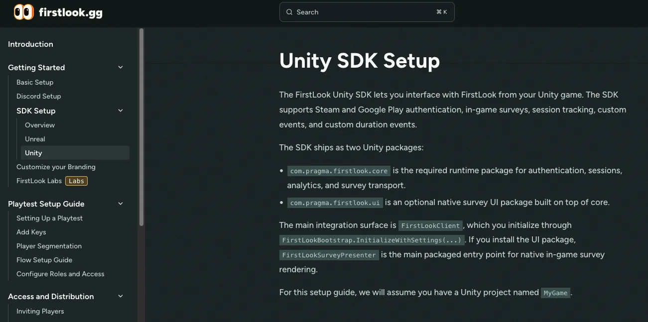 Unity SDK setup guide