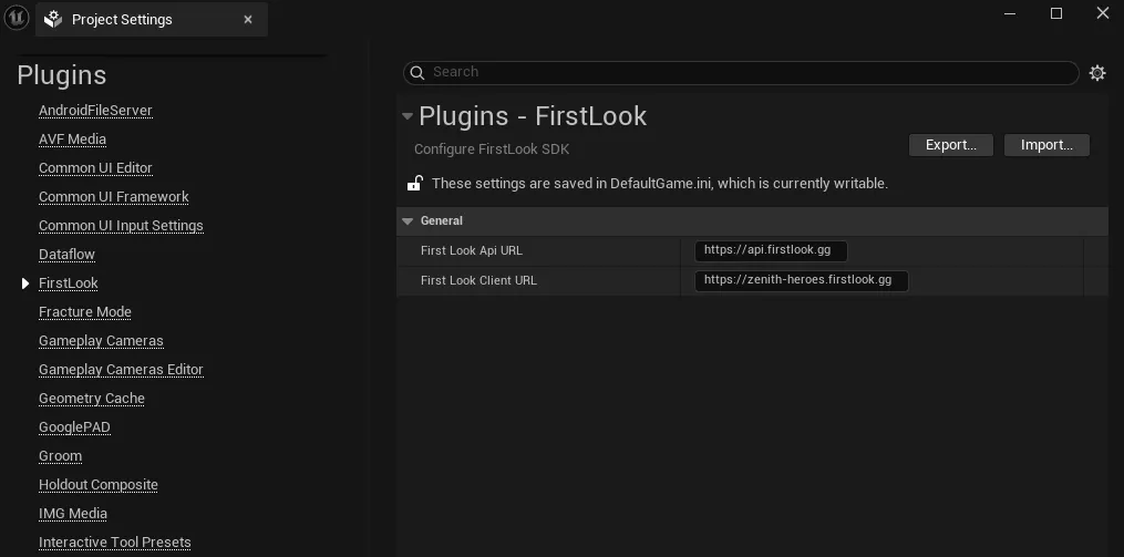 Plugin Settings